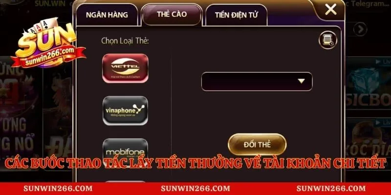 Rút Tiền Sunwin 2 Các bước thao tác lấy tiền thưởng về tài khoản chi tiết