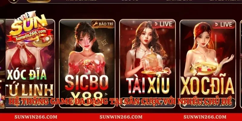 Hệ thống game đa dạng tại sân cược với nhiều chủ đề hấp dẫn