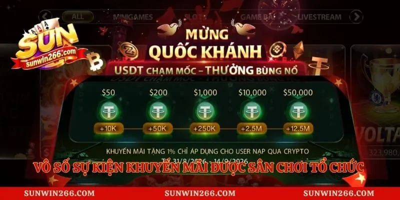 Vô số sự kiện khuyến mãi được sân chơi tổ chức cho hội viên